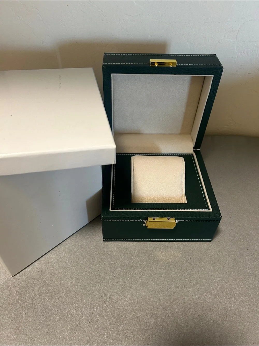 N/A green leather